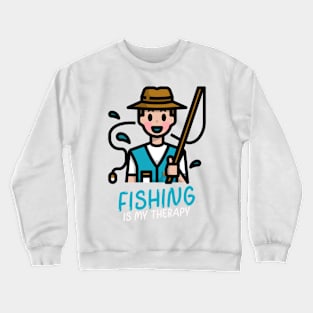 Fishing is my therapy 5 Crewneck Sweatshirt